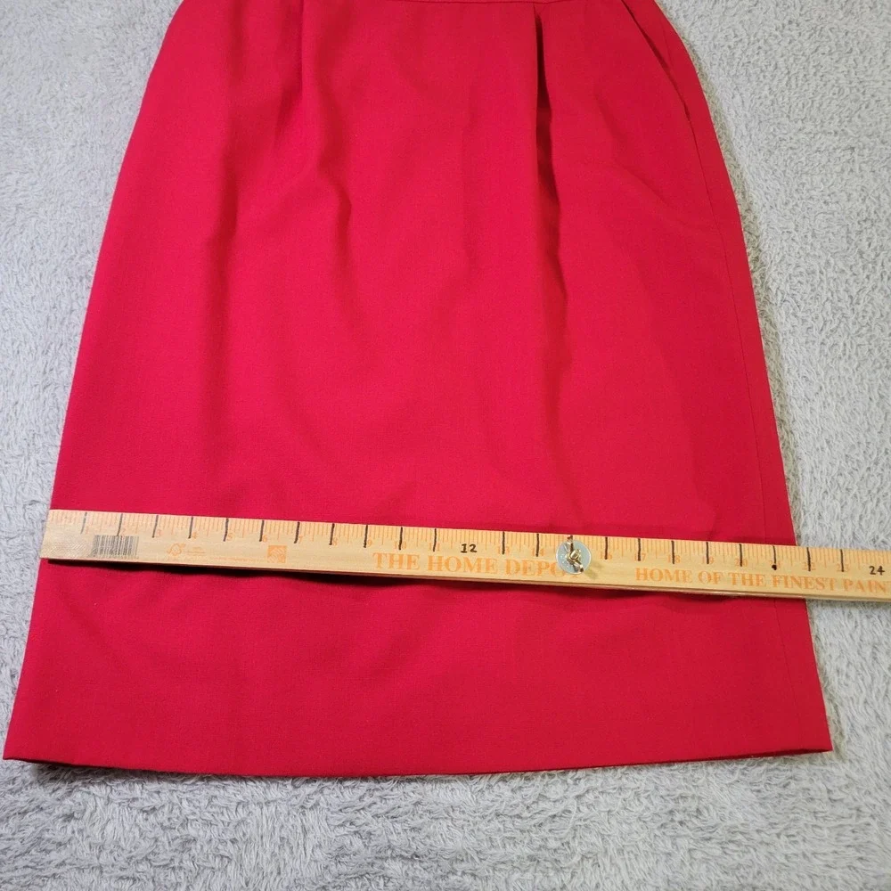 Pendleton Midi Skirt Womens 16 Bright Red Twill‎ Preppy Academia Vintage